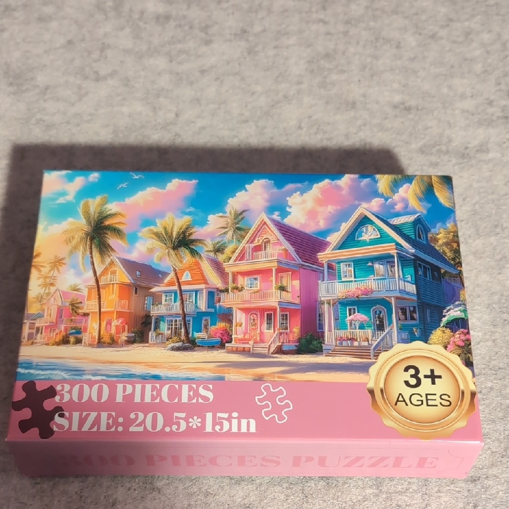 Colorful Beach Houses 300-Piece Puzzle